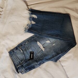 Express High Rise Straight Ankle Jeans